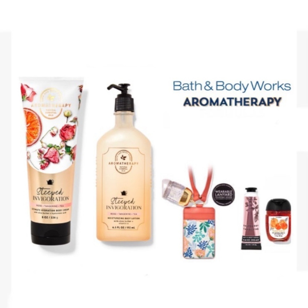 NEW Bath and Body Works Aromatherapy Invigoration Rose Tangerine + Free Gifts!
